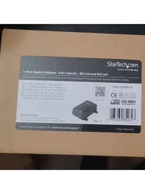StarTech.com 1-Port Gigabit Midspan PoE Injector